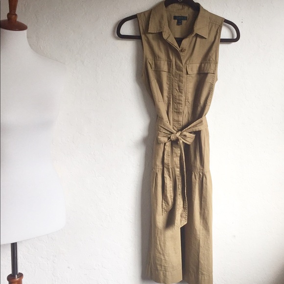J. Crew Dresses & Skirts - J. Crew Tiered Fatigue Shirtdress in Khaki F4357 4